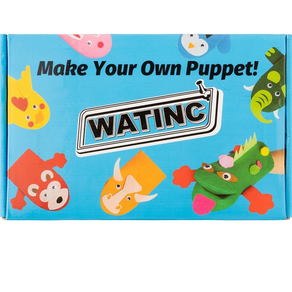 WATINC 6Pcs Hand Puppet Making Kit, Felt Sock Puppet Toys for boys & girls! New!